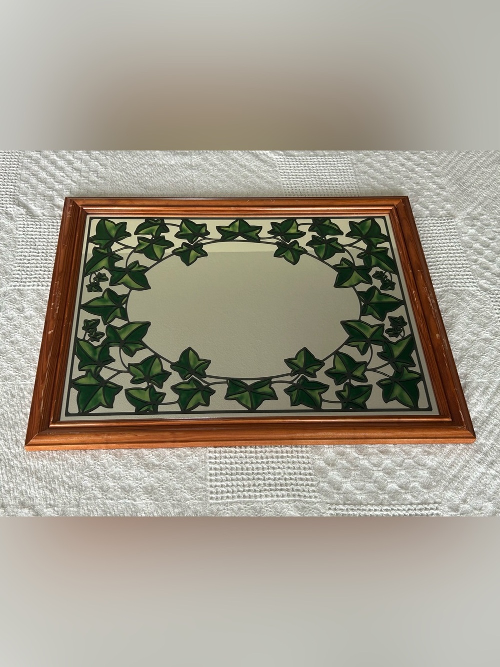 Framed Ivy Vine Decorative Wall Mirror - Green